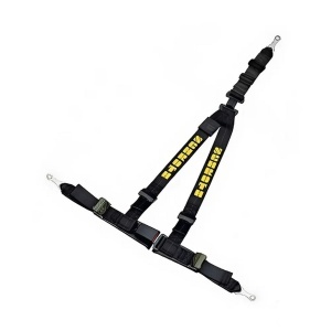 SCHROTH 10010E Seat Belt Rallye 3 ASM 3-Point 50mm Left, Black/Yellow Flock