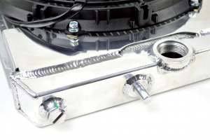 CSF RACE Mitsubishi Evo 7/8/9 Full Size Slim All-Aluminum Radiator w/ 12in SPAL Fan - Img 5