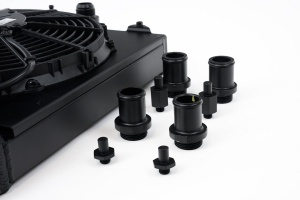 CSF RACE Universal Half Radiator - Evo 7/8/9 / 92-00 Civic - w/ SPAL Fan & Shroud - Black - Img 2