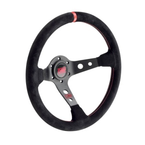 OMP OD0-1954-073 Steering Wheel Corsica 350mm, Black/Red Suede