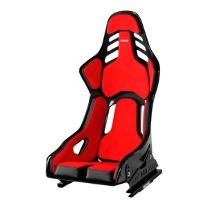 RECARO 078.02.2B23 Race Seat Podium CF Right Side (ABE / FIA 8855-1999), Red Alcantara / Black Leather, Size L