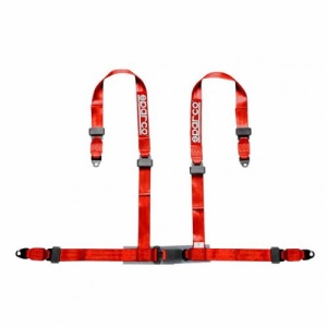 SPARCO 04604BV1RS Harness belts CLUB H-4, 4 points, 2", ECE, bolts, red