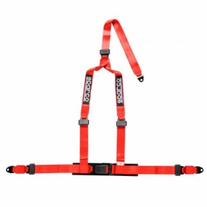 SPARCO 04608BV1RS Harness belts CLUB H-3, 3 points, 2", ECE, bolts, red