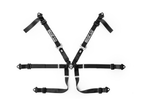 SPARCO 04823HNR Harness belts PRIME F3, 2", 6 point, formula, HANS, FIA 8853-2016, black