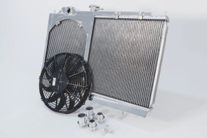 CSF RACE Mitsubishi Evo 7/8/9 Full Size Slim All-Aluminum Radiator w/ 12in SPAL Fan - Img 7