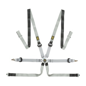 OMP DA0-0102-A03-076 Safety Harness One-D 2", 6-point, FIA 8853-2016, Black/White