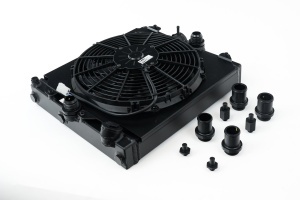 CSF RACE Universal Half Radiator - Evo 7/8/9 / 92-00 Civic - w/ SPAL Fan & Shroud - Black - Img 6