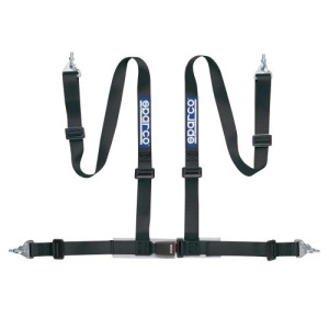 SPARCO 04604BM1NR Harness belts CLUB H-4M, 4 points, 2", ECE, snap on, black