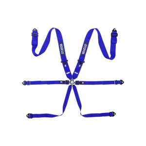 SPARCO BRN0054B0B0100N Safe Harness Competition H3PD, 6 Point, Blue