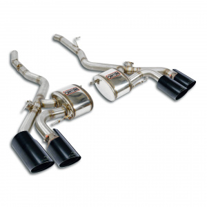 Supersprint Rear mufflers kit Right OO100 + Left OO100 "Gun Metal Grey" with valves