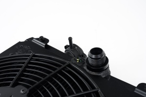 CSF RACE Universal Half Radiator - Evo 7/8/9 / 92-00 Civic - w/ SPAL Fan & Shroud - Black - Img 3
