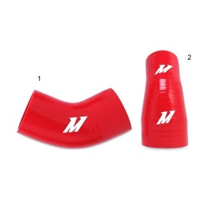 Mishimoto Mitsubishi Lancer Evolution VII/VIII/IX Lower Intercooler Pipe Kit, 2001-2007, Red Hoses - Img 4