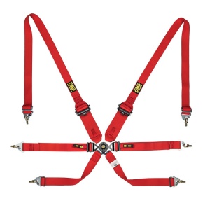 OMP DA0-0205-A02-061 Safety Harness One Endurance 2", 6-point, FIA 8853-2016, Red