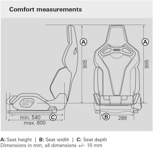 RECARO 653.000.1B49 Left Seat Sport C, 5 Doors, Leather White/Dinamica Black - Img 3