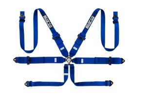 SPARCO 04818RH1AZ Harness belts COMPETITION H-3+2, 6 point, pull up, steel adjusters, HANS, FIA 8853-2016, blue