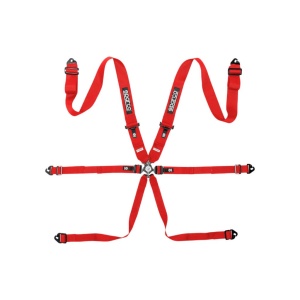 SPARCO BRN0054B0R0100N Safe Harness Competition H3PD, 6 Point, Red