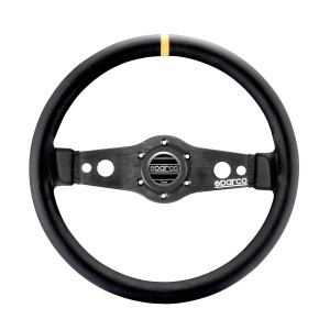 SPARCO 015R215FL R215 Steering wheel, leather, diameter 350 mm, rim 32/38 mm, flat