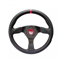 SPARCO 015R383PLUNRS R383 CHAMPION Streering wheel, dia 330 mm, 39 mm, leather, black/red