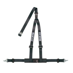 SPARCO 04608DF1NR Harness belts CLUB H-3M DUAL, 3 points, 2", ECE, snap on, black