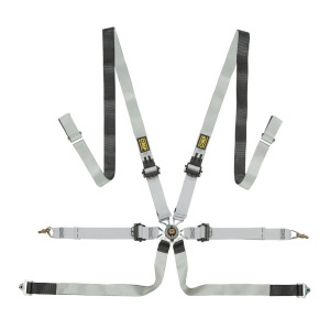 OMP DA0-0102-A01-076 Safety Harness One-D 2", 6-point, FIA 8853-2016, Black/White
