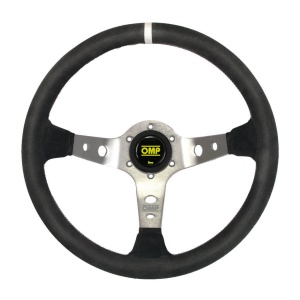 OMP OD0-1954-371 Steering Wheel Corsica 350mm, Black/Silver Suede