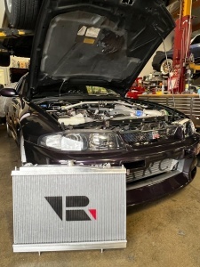 R33 Skyline GT-R/GTS & R34 GT-T Full Billet Aluminum Radiator - Black - Img 9