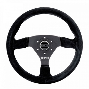 SPARCO 015R383PSN Steering Wheel R383, Suede, Black, Diam. 330mm, Reach 39mm