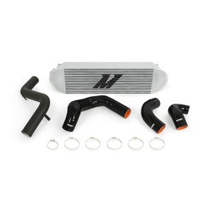 Mishimoto Ford Focus ST Intercooler Kit, 2013-2018, Silver w/ Wrinkle Black Pipes - Img 1
