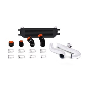 Mishimoto Ford Mustang EcoBoost Intercooler Kit, 2015-2023, Black w/ Polished Pipes - Img 1