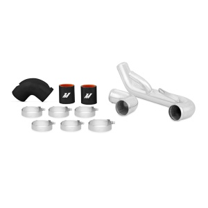 Mishimoto Mitsubishi Lancer Evolution X Lower Intercooler Pipe Kit, 2008-2015, Black Hoses - Img 1