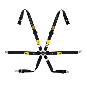 OMP DA0-0210-A04-071 Safety Harness One 2" WRC Endurance Pull-Down, Black