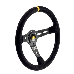 OMP OD0-2055-071 Steering Wheel RS 350mm, Black/Yellow Suede