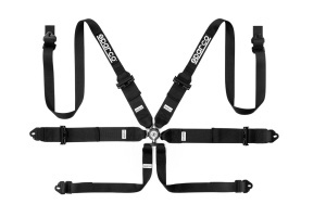 SPARCO 04818RH1NR Harness belts COMPETITION H-3+2, 6 point, pull up, steel adjusters, HANS, FIA 8853-2016, black
