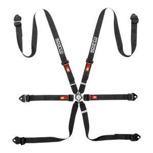 SPARCO BRN0040B0K0100N Harness Competition H-2 PD Steel 26, 6 Point, Black