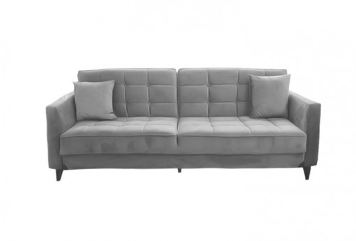Canapea extensibila Orlando, 3 locuri, Catifea , gri , L 214 x A 84 x H 86 cm