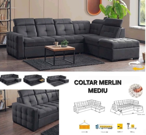 Coltar extensibil MERLIN MEDIU, tip pat matrimonial