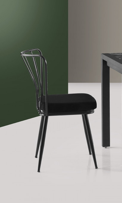 Set 2 Scaune Yildiz din metal-negru l50xA51xH81 cm