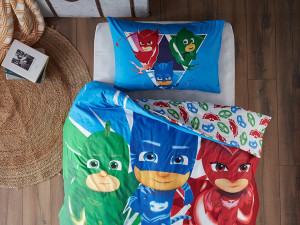 Set Lenjerie de pat cu 2 Piese, pentru pat single, Bumbac 100%, PIJMASK - Img 6