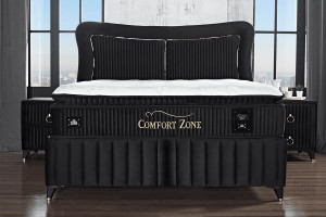 Set Pat tapitat Confort Zone cu saltea inclusa- negru - Img 2