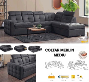 Coltar extensibil MERLIN MEDIU, tip pat matrimonial - Img 1