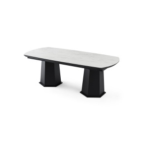 Masa extensibila, LIZBON, L 220 > 322 cmx l 104 cm,HPL ALB MARMORAT