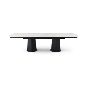 Masa extensibila, LIZBON, L 220 > 322 cmx l 104 cm,HPL ALB MARMORAT - Img 8