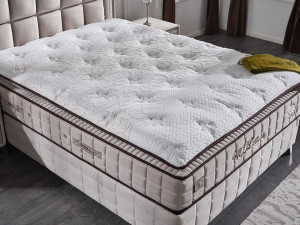 Set Pat tapitat cu saltea inclusa Wool Touch, bej/crom - Img 3