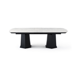 Masa extensibila, LIZBON, L 220 > 322 cmx l 104 cm,HPL ALB MARMORAT - Img 5