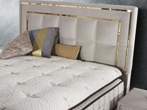 Set Pat tapitat cu saltea inclusa Wool Touch, bej, Gold - Img 2