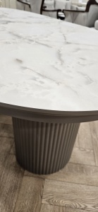 Detalii blat grej tip granit, masa extensibila Como, Buzau, Raspberry Home 