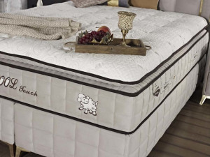 Set Pat tapitat cu saltea inclusa Wool Touch, bej, Gold - Img 3
