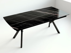 Masa extensibila, BRUNO , L 180 > 270 cm x l 103 cm , HPL NEGRU