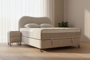 SET PAT TAPITAT CU LADA DE DEPOZITARE SI SALTEA PRIEMIUM GLOW BUZAU RASPBERRY HOME MOBILA DE CALITATE