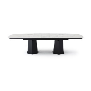 Masa extensibila, LIZBON, L 220 > 322 cmx l 104 cm,HPL ALB MARMORAT - Img 10